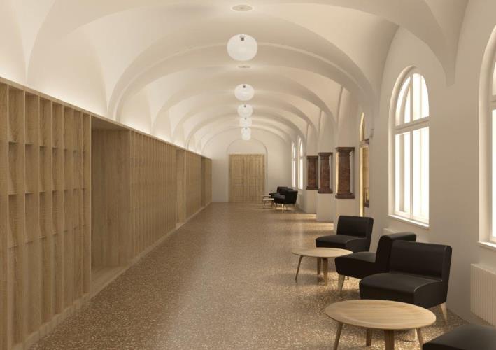 Visualisierung des künftigen Eingangsbereichs (Wandelhalle), Foto: VLK/Ludescher + Lutz Architekten ZT GmbH